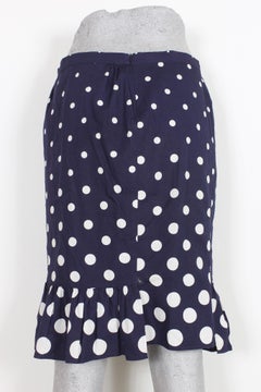 Miu Miu Blue White Ruffles Polka Dot Skirt 2000s