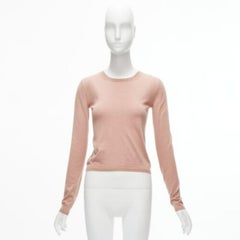 MIU MIU blush pink lux shine crew neck long sleeve knit sweater IT38 M