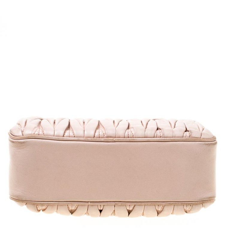 Miu Miu Blush Pink Matelasse Leather Double Zip Crossbody Bag For Sale at 1stDibs miu miu