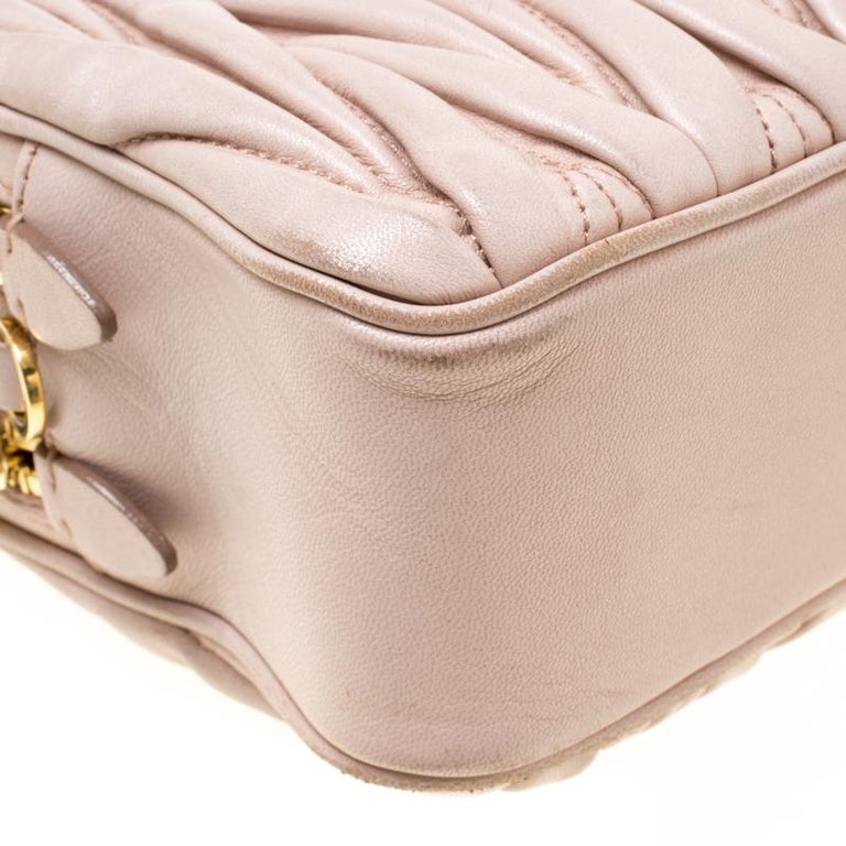 Miu Miu Blush Pink Matelasse Leather Double Zip Crossbody Bag For Sale at 1stDibs miu miu