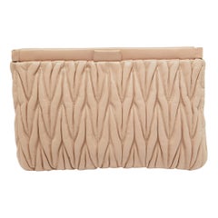 Miu Miu Blush Pink matelassé Leather Frame Clutch