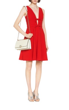 MIU MIU Bow-embellished Cady Dress IT40