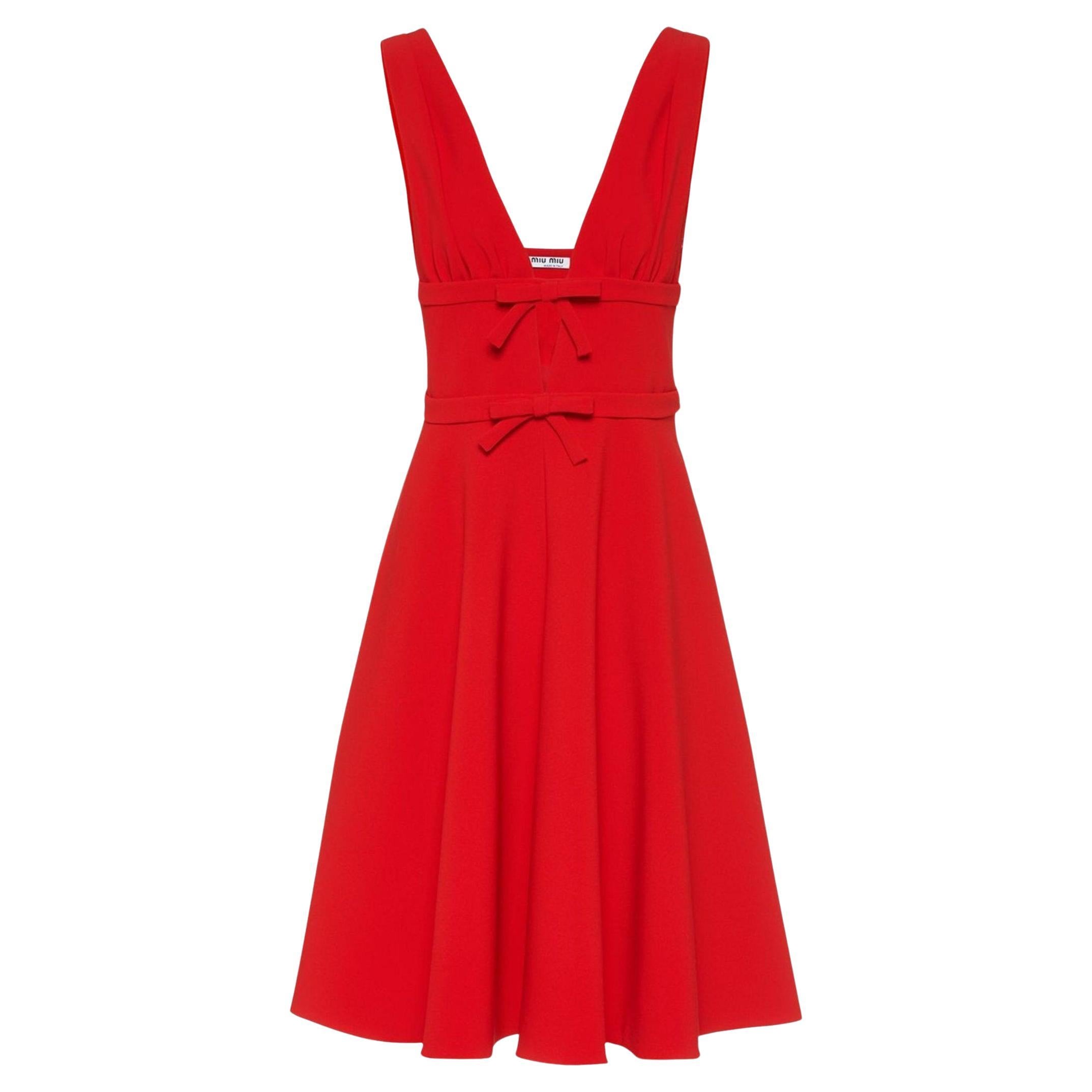 MIU MIU Bow-embellished Cady Dress IT40