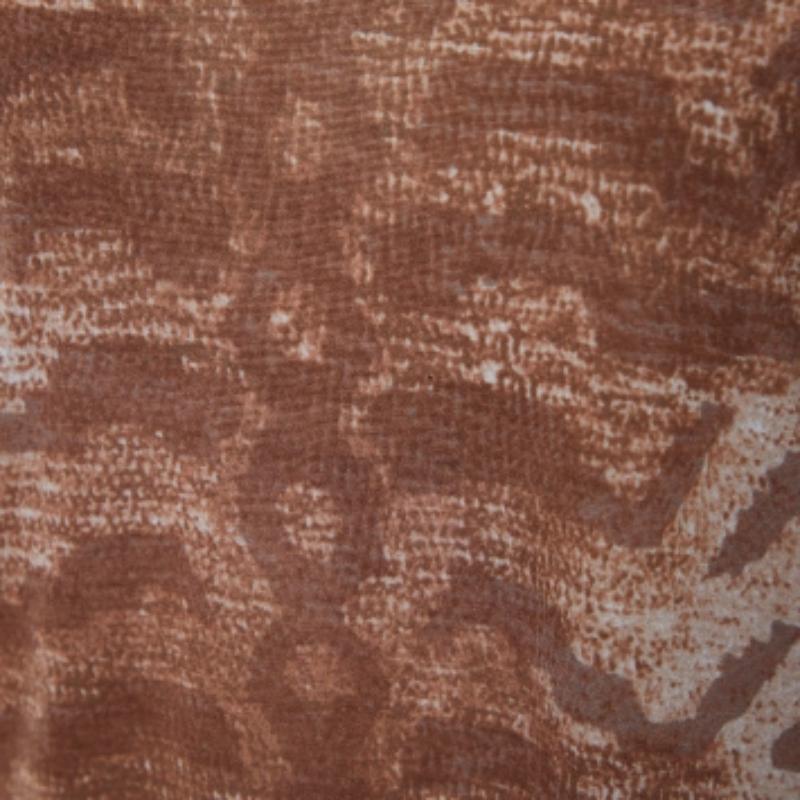 Miu Miu Brown Animal Printed Modal Knit Top M For Sale 1