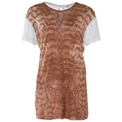 Miu Miu Brown Animal Printed Modal Knit Top M