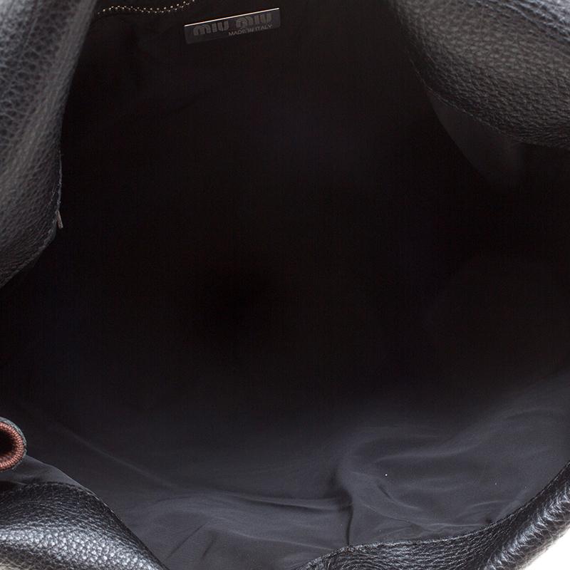 Miu Miu Brown/Black Nylon and Leather Messenger Bag 3