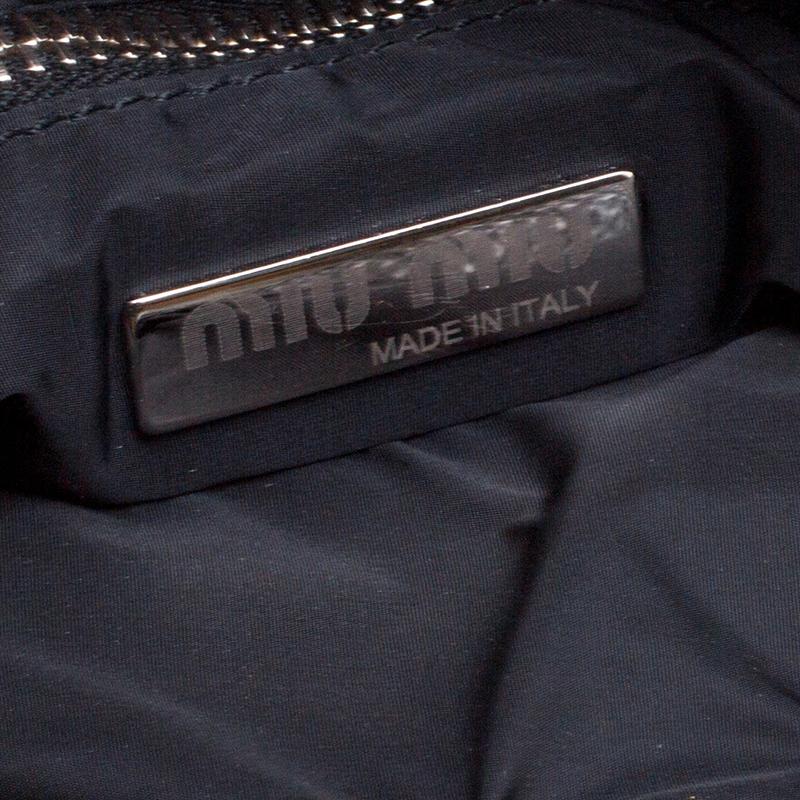 Miu Miu Brown/Black Nylon and Leather Messenger Bag 4