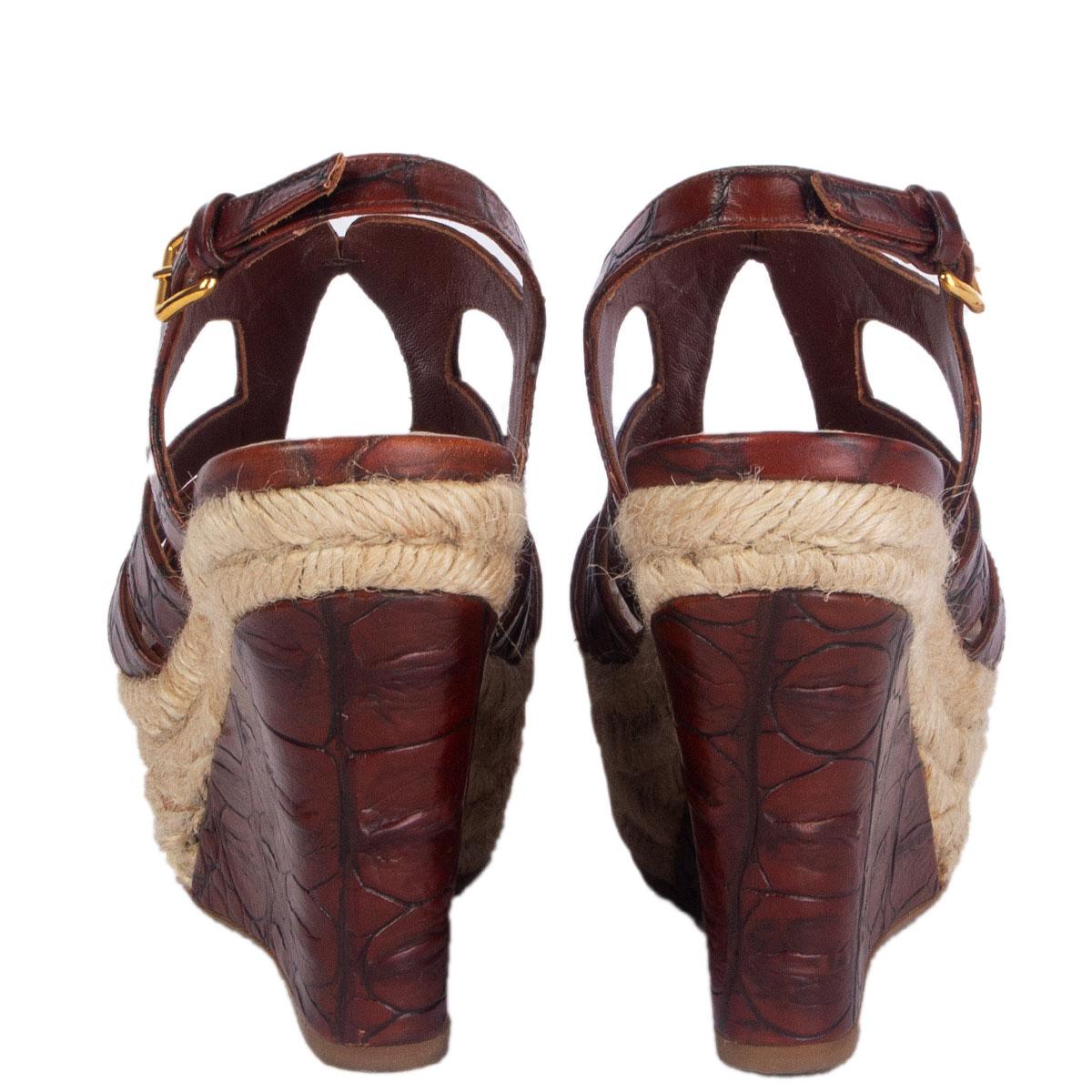 brown croc sandals