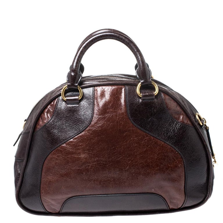 Miu Miu Brown Leather Bowler Bag at 1stDibs | miu miu bowling bag