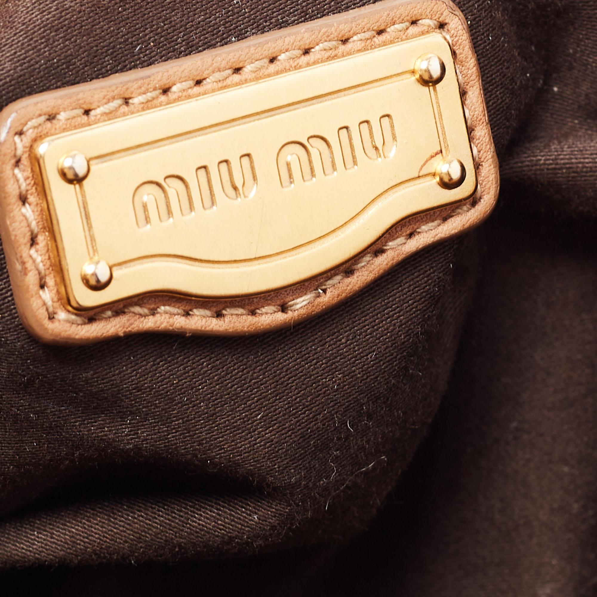 Miu Miu Brown Leather Coffer Hobo 6