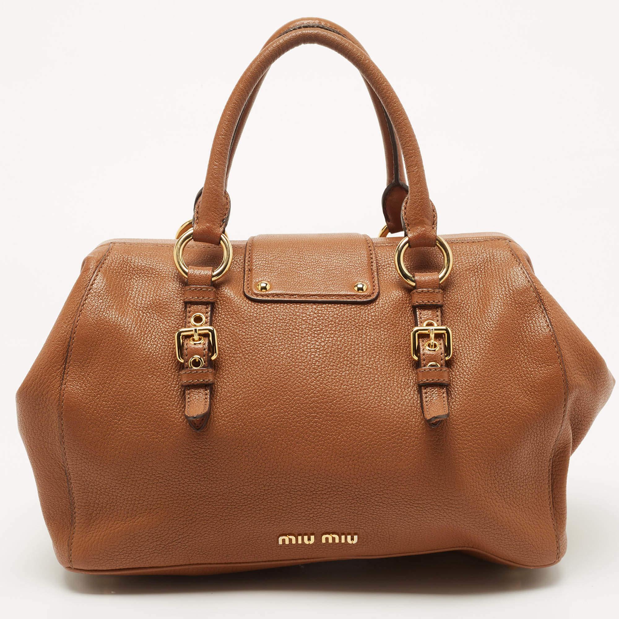 Miu Miu Brown Leather Doctor Frame Bag 1