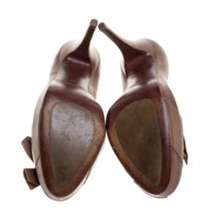 Miu Miu Brown Leather Platform Pumps Size 38