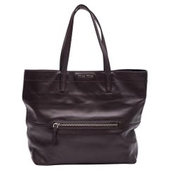Miu Miu Brown Leather Shopper Tote Bag