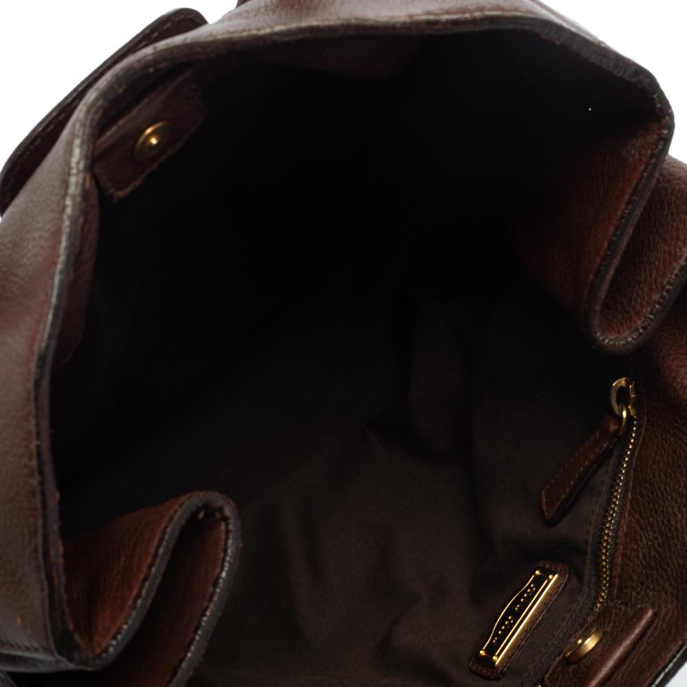 Tote de piel marrón de Miu Miu La unión hace la fuerza 5