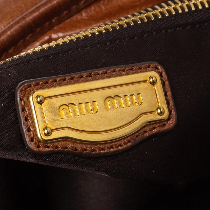 Miu Miu Brown Matelasse Leather Coffer Bag 4
