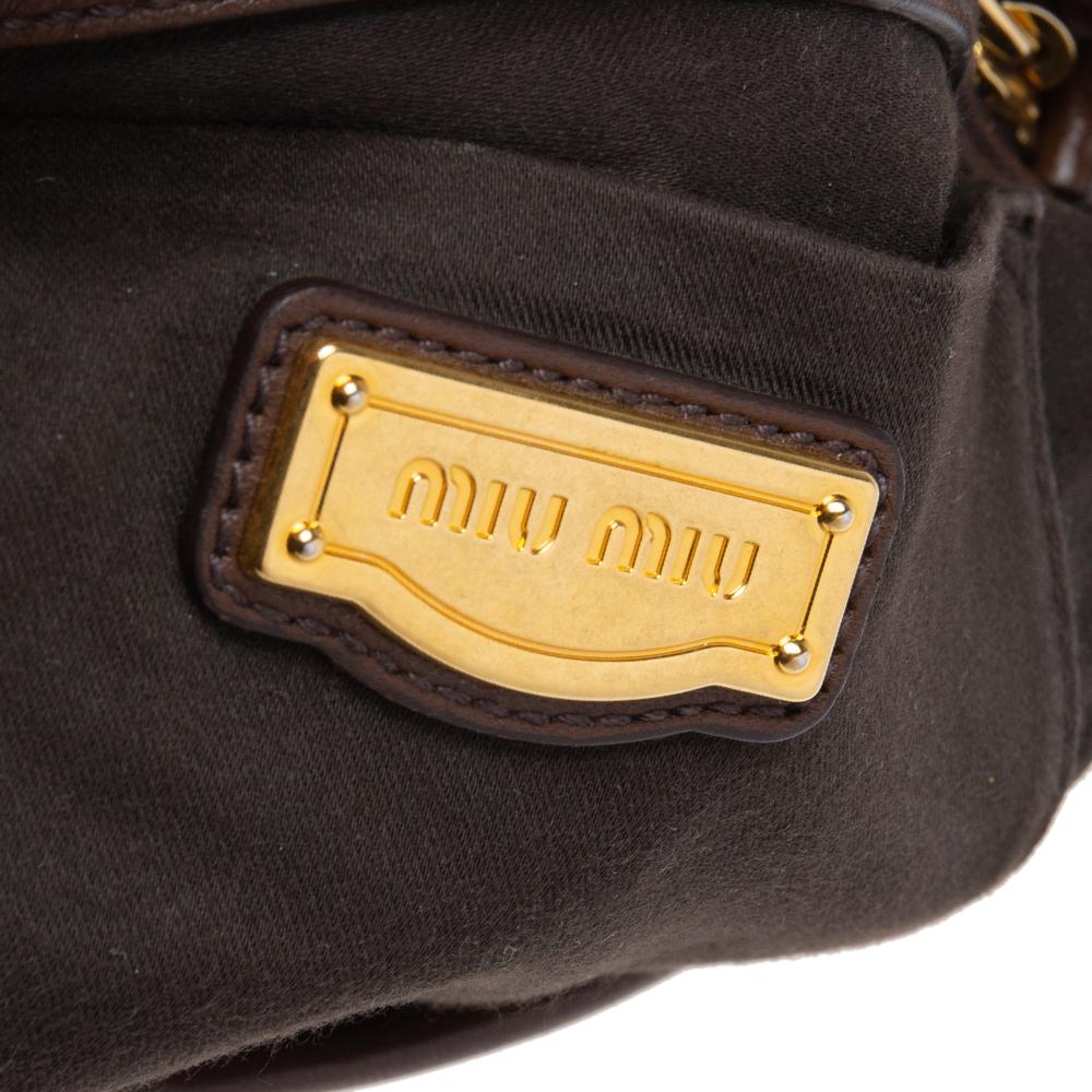 Miu Miu Brown Matelassé Leather Coffer Hobo 2