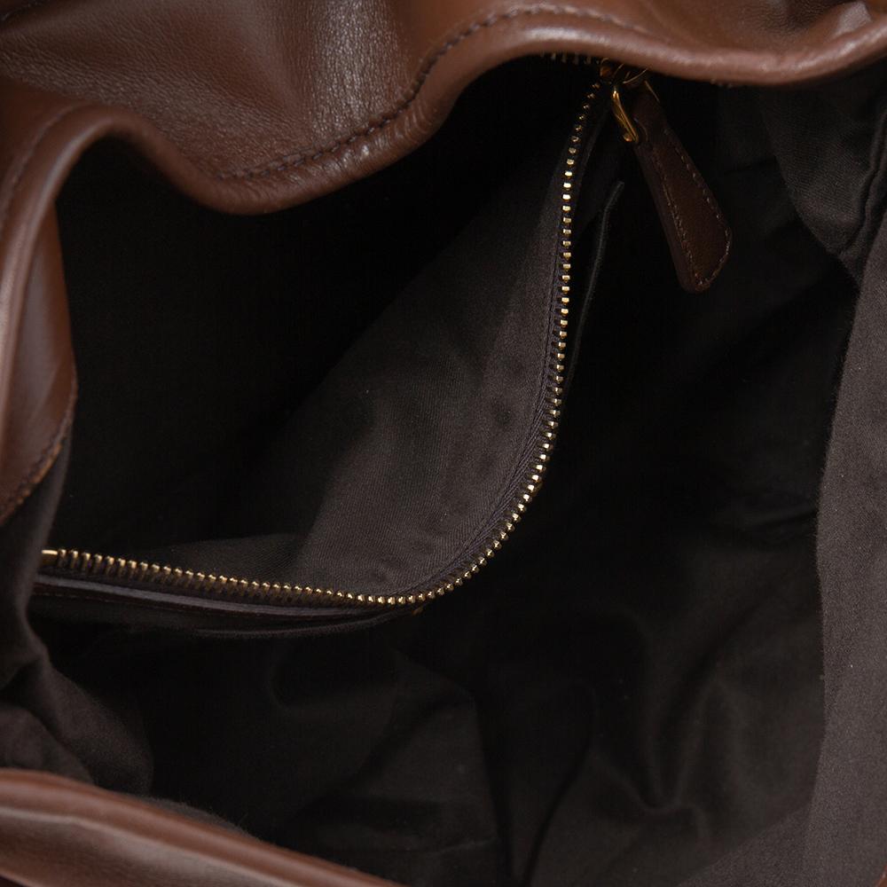 Miu Miu Brown Matelassé Leather Coffer Hobo 3