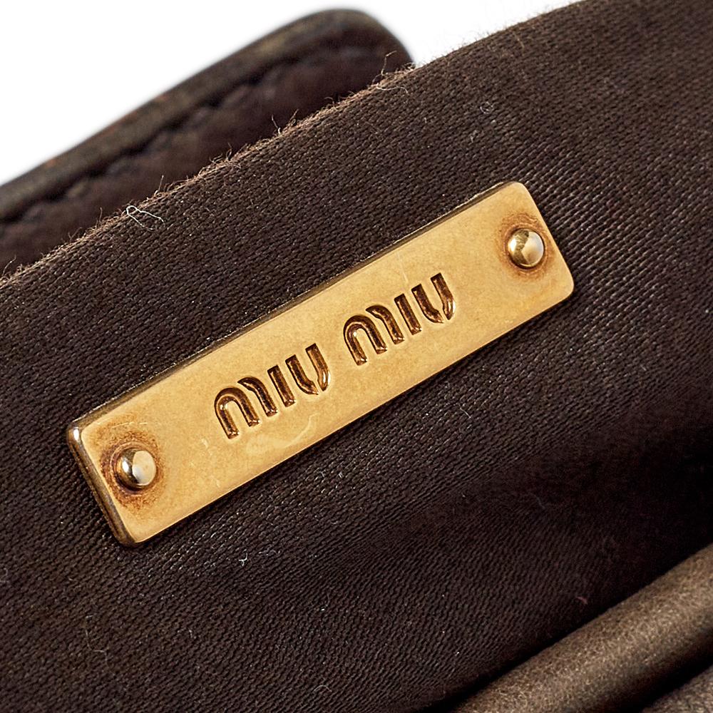 Miu Miu Brown Matelasse Leather Frame Clutch 3