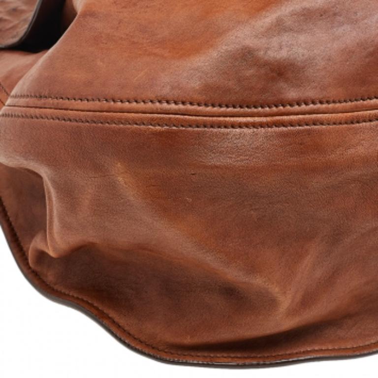 Miu Miu - Sac à main en cuir et autruche - marron en vente 1