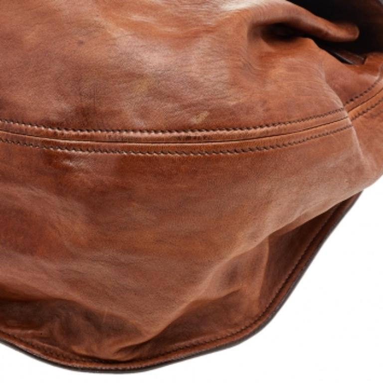Miu Miu - Sac à main en cuir et autruche - marron en vente 2