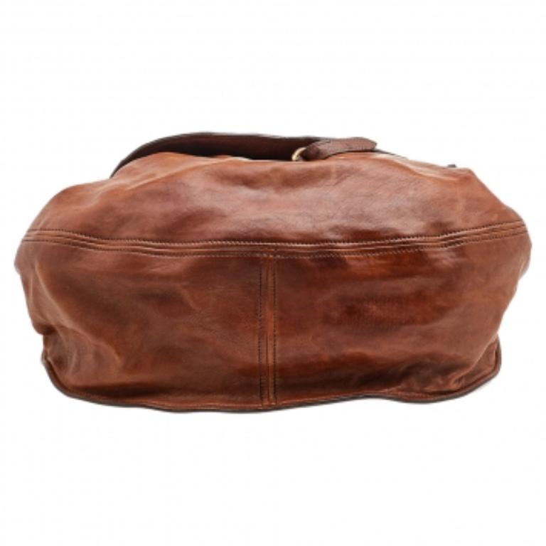 Miu Miu - Sac à main en cuir et autruche - marron en vente 3