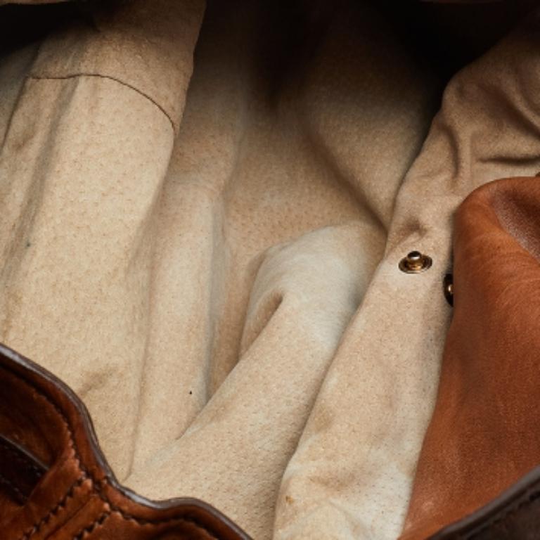 Miu Miu - Sac à main en cuir et autruche - marron en vente 4