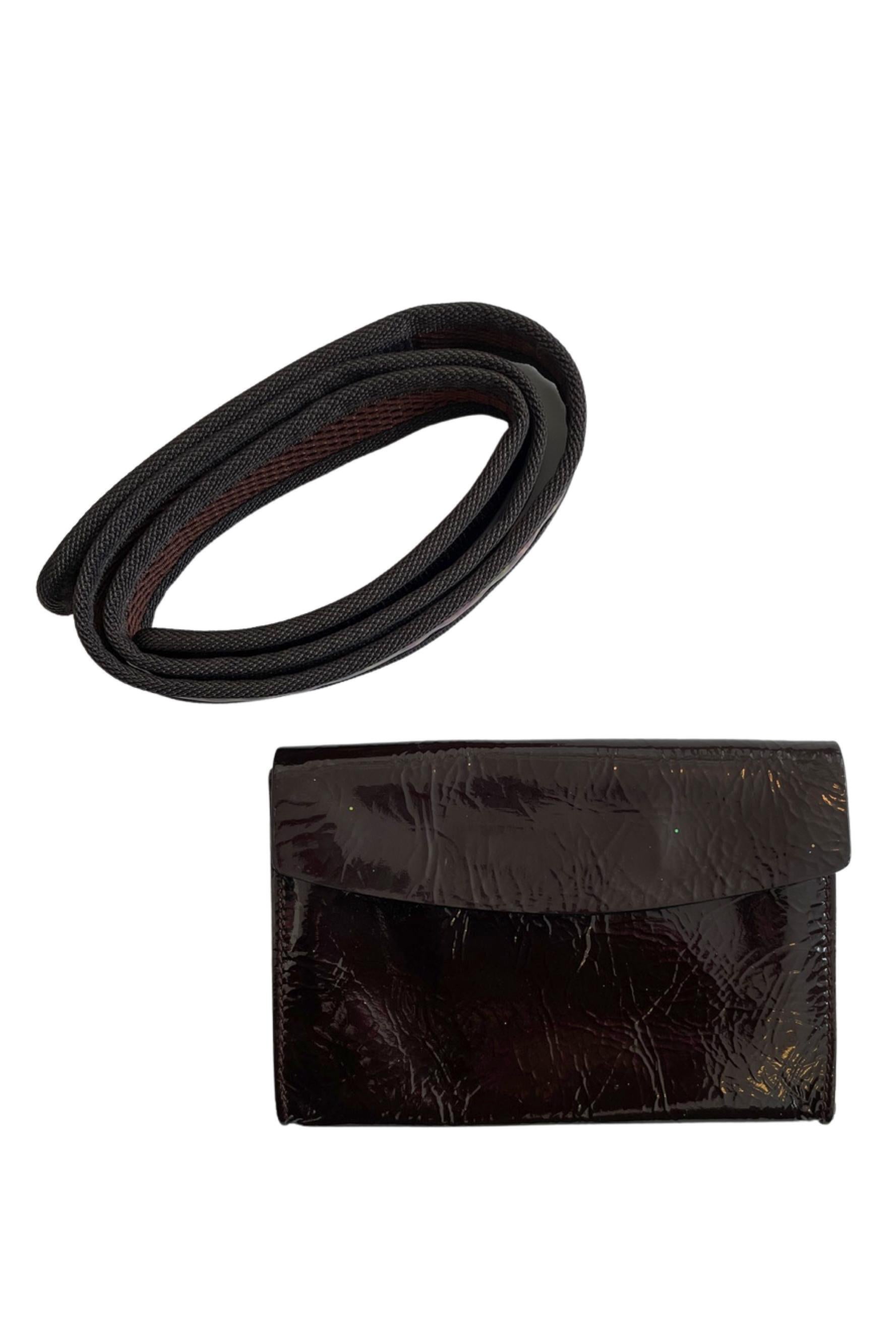 Miu Miu Brown Patent Leather Psychedelic Waist Bag Belt For Sale 3