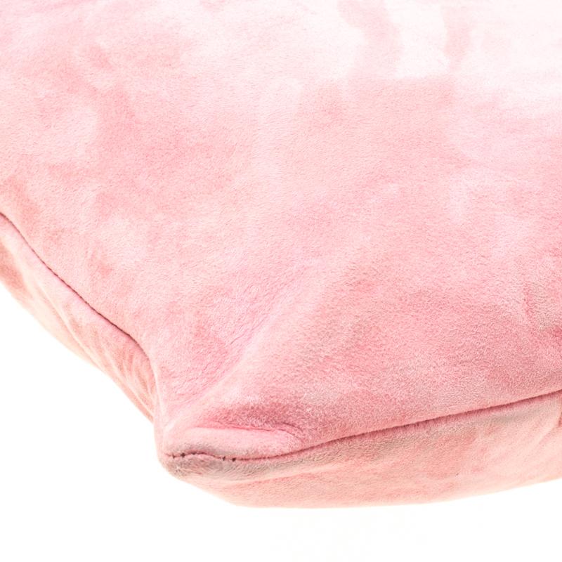 Miu Miu Brown/Pink Suede Drawstring Bucket Bag 5