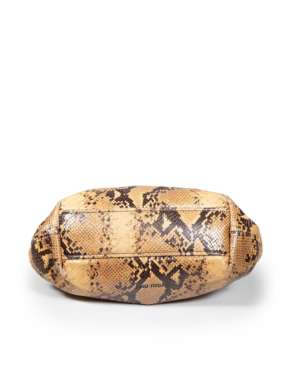 Miu Miu Brown Python Clasp Shoulder Bag In Good Condition In London, GB