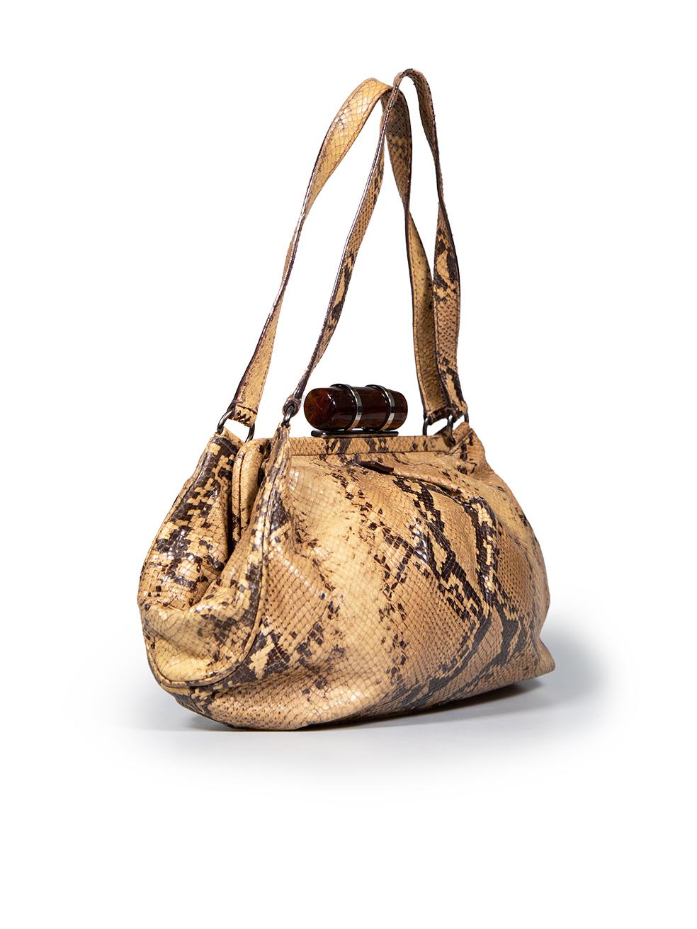 Miu Miu Brown Python Clasp Shoulder Bag 3