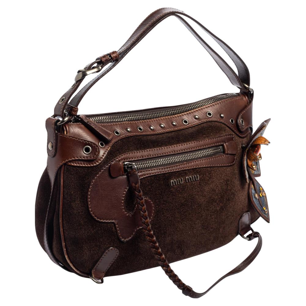 miu miu brown leather bag