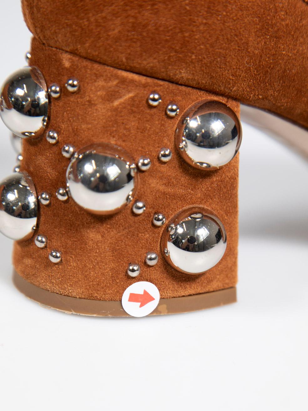 Miu Miu Brown Suede Fringed Pumps Size IT 36 2