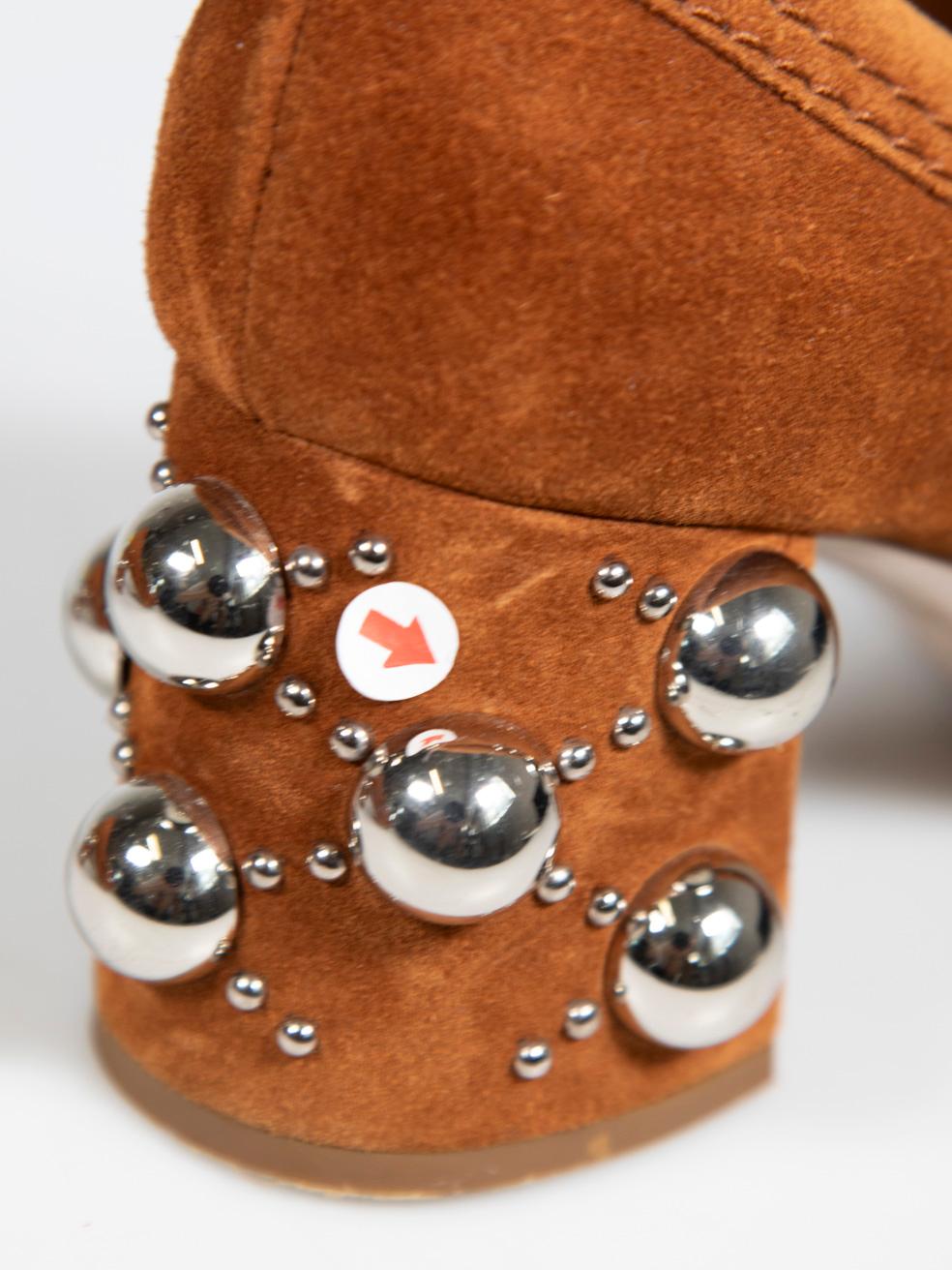 Miu Miu Brown Suede Fringed Pumps Size IT 36 3