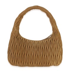 Miu Miu Brown Suede Matelasse Wander Hobo