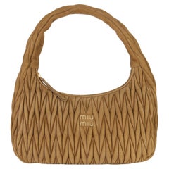 Miu Miu Brown Suede Matelasse Wander Hobo