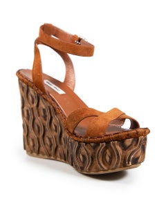 Miu Miu Brown Suede Wedge Sandals Size IT 39