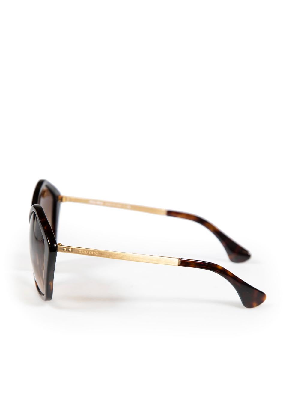Women's Miu Miu Brown Tortoiseshell Pentagon Frame Tinted Sunglasses For Sale