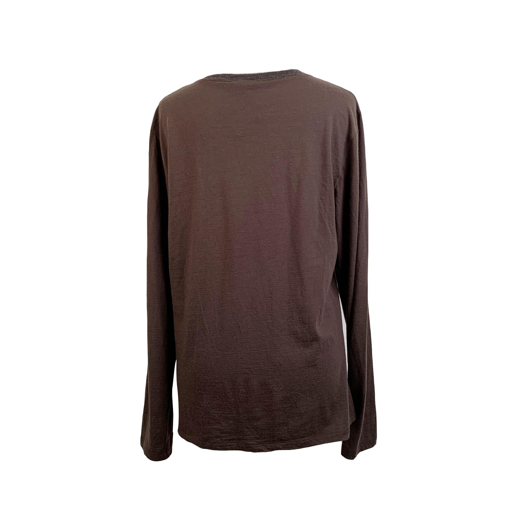 Black Miu Miu Brown Wool Blend Long Sleeve Jumper Size L