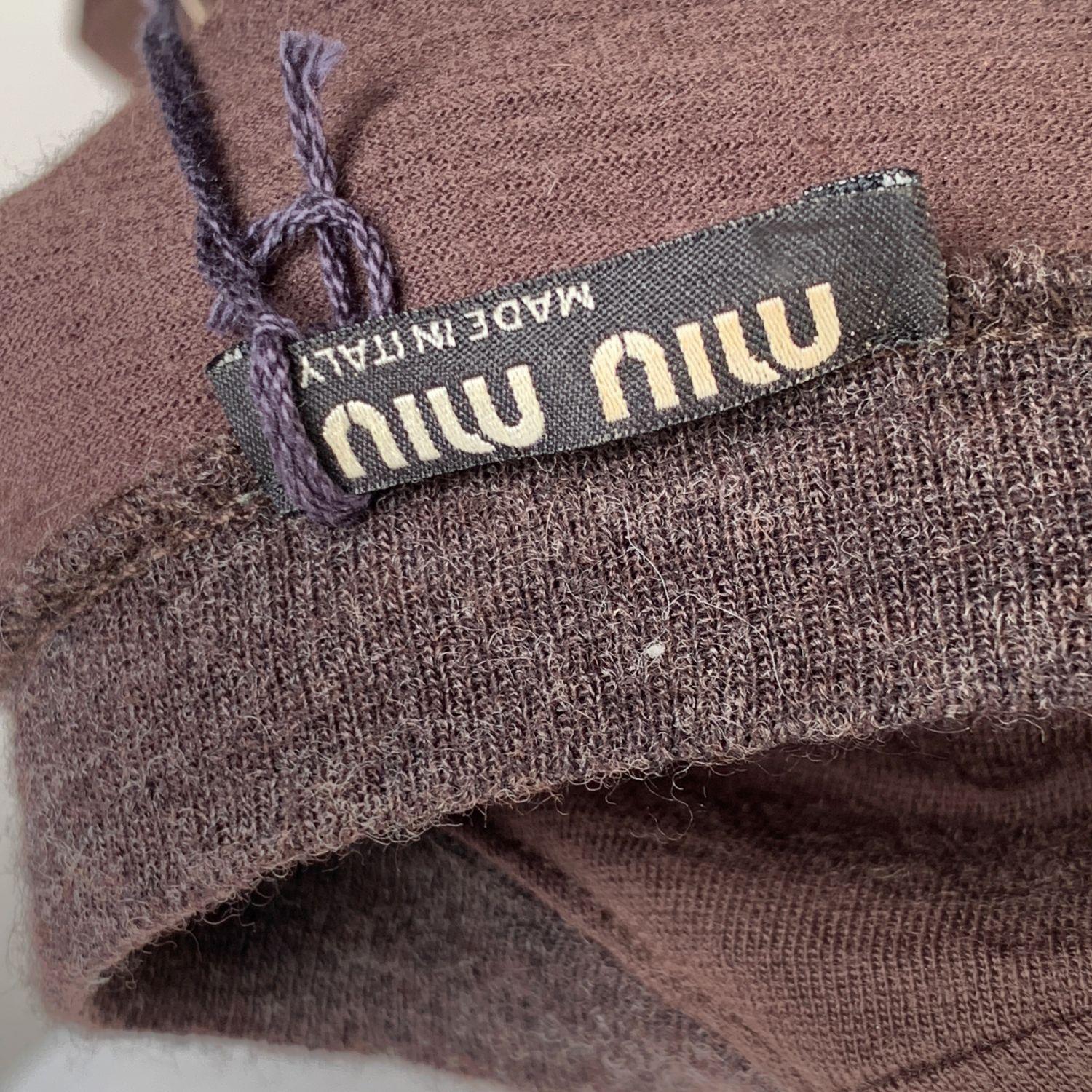 Miu Miu Brown Wool Blend Long Sleeve Jumper Size L 1