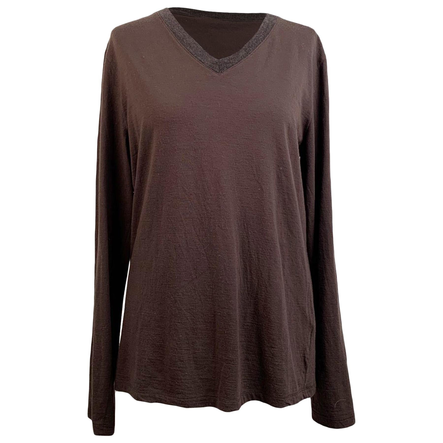 Miu Miu Brown Wool Blend Long Sleeve Jumper Size L