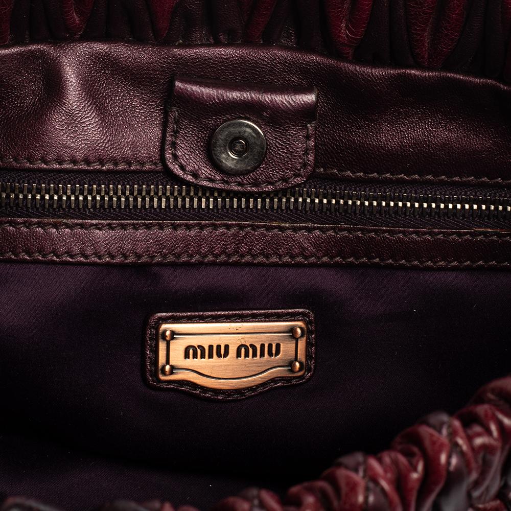 Miu Miu Burgundy Diamond Quilt Leather Shoulder Bag 1