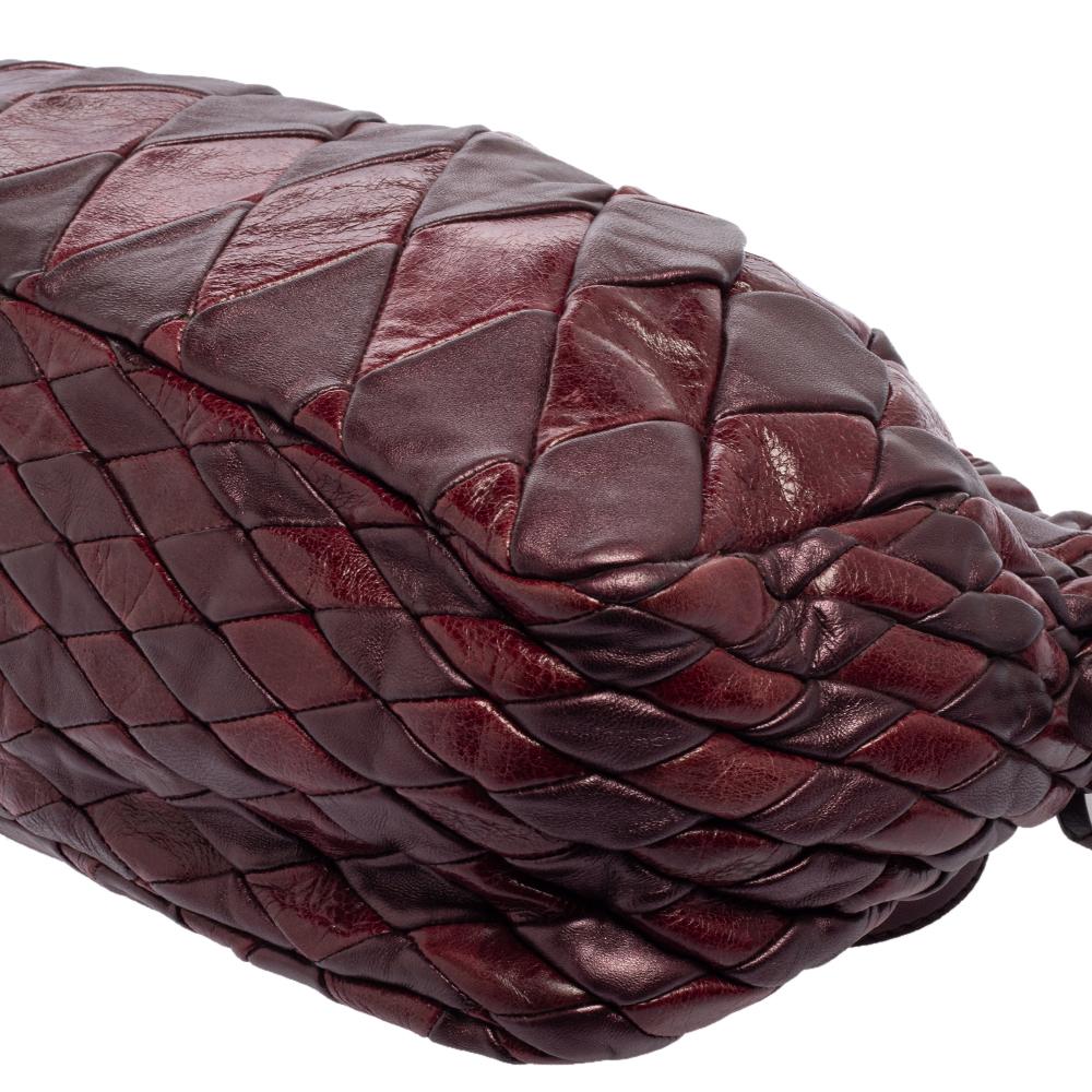 Miu Miu Burgundy Diamond Quilt Leather Shoulder Bag 3