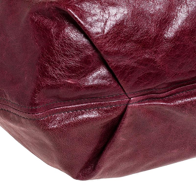 Miu Miu Burgundy Leather Front Pocket Hobo 1