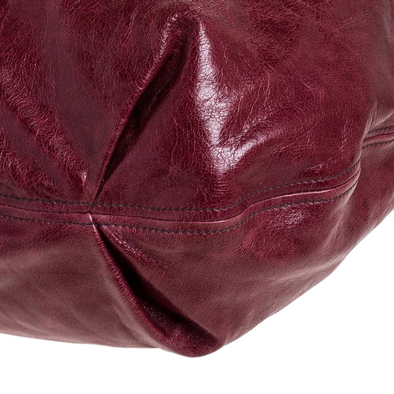 Miu Miu Burgundy Leather Front Pocket Hobo 2