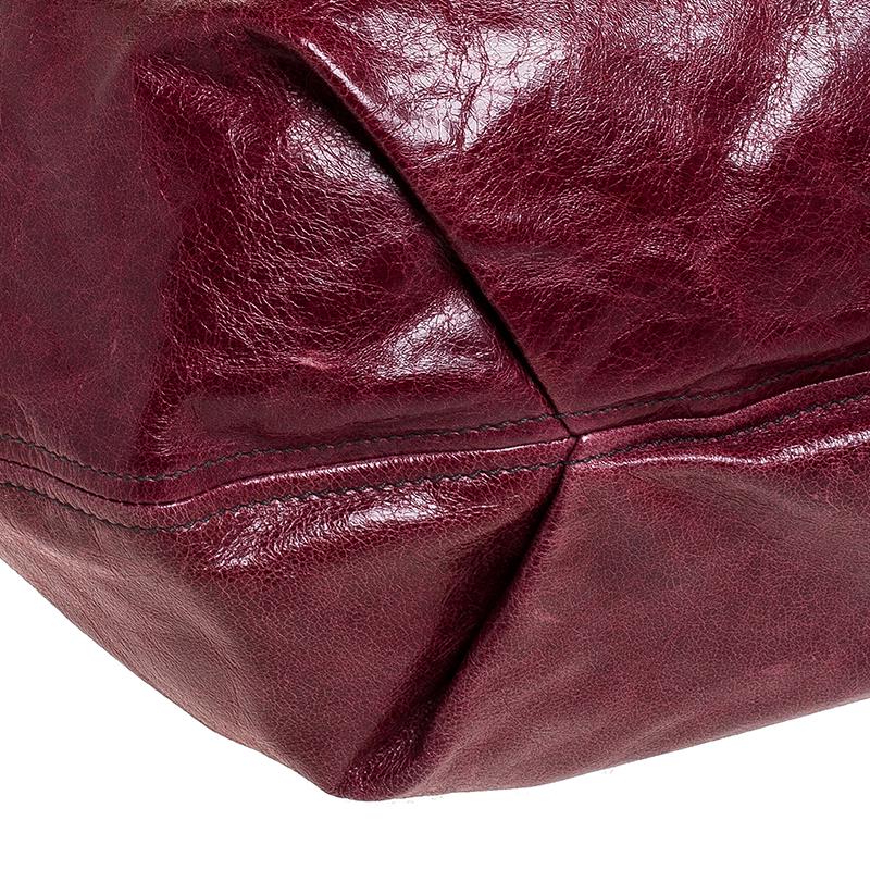 Women's Miu Miu Burgundy Leather Front Pocket Hobo