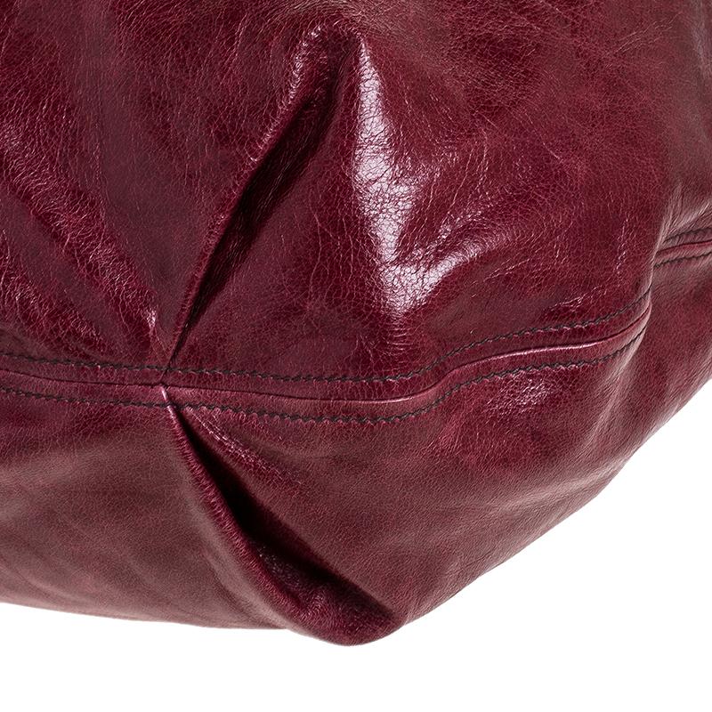 Miu Miu Burgundy Leather Front Pocket Hobo 1