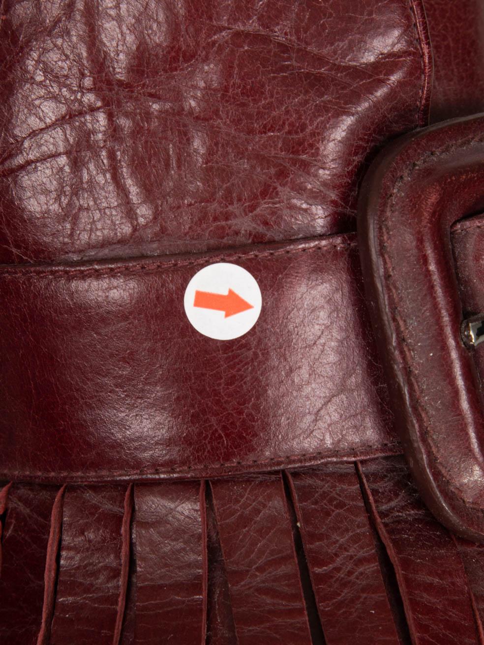 Miu Miu Burgundy Leather Platform Heeled Loafers Size IT 38 (Mocassins à talons avec plateforme en cuir) en vente 3