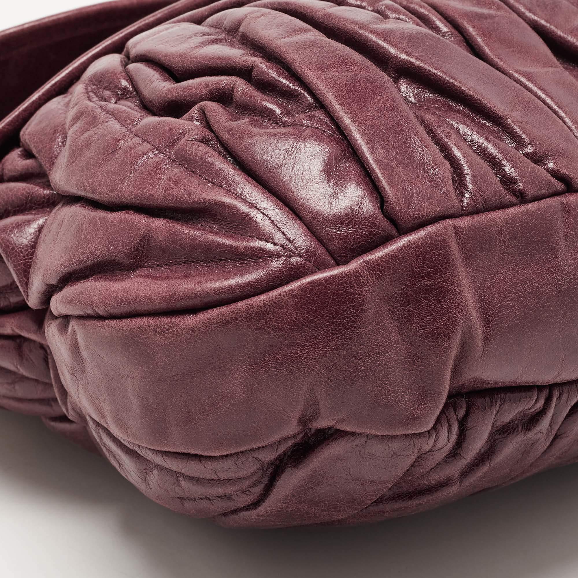 Miu Miu Burgundy Matelassé Leather Coffer Hobo 9