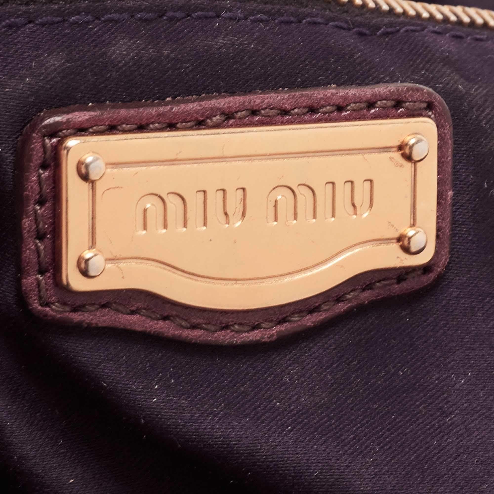 Miu Miu Burgundy Matelassé Leather Coffer Hobo 11