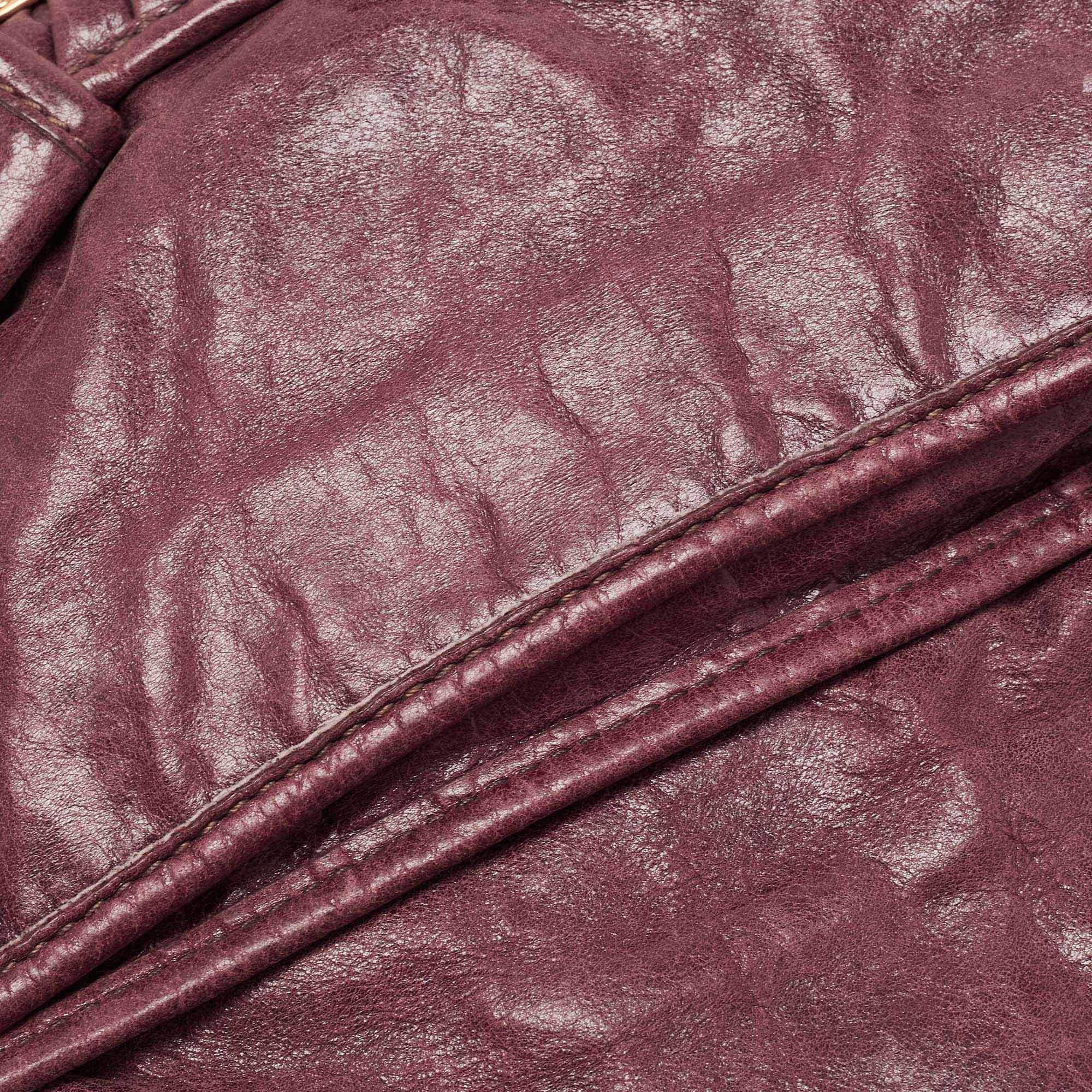 Miu Miu Burgundy Matelassé Leather Coffer Hobo 14